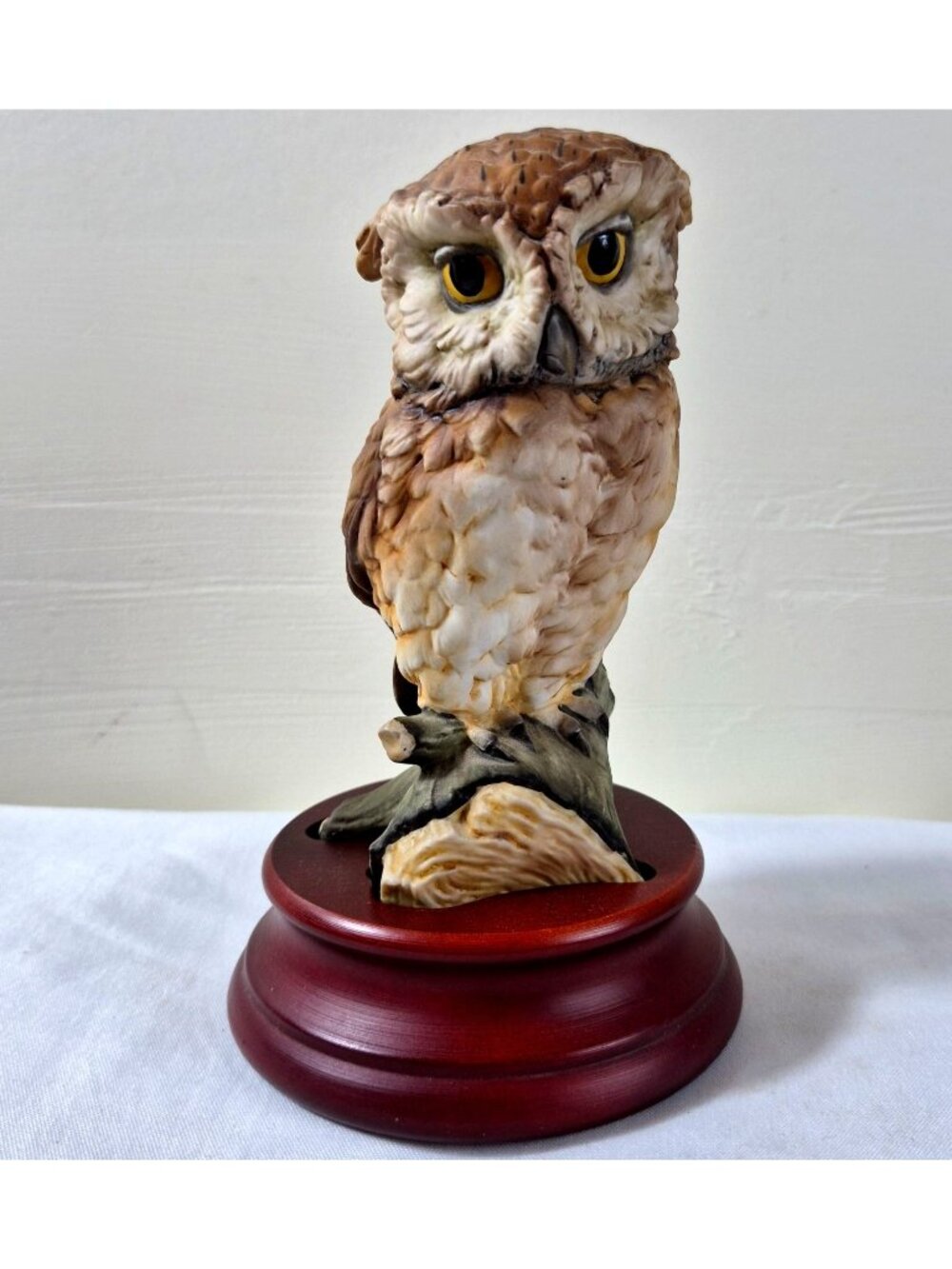 Kaiser West Germany Owl Figurine Hand Painted Limited Edition 470/3000 Wood Base